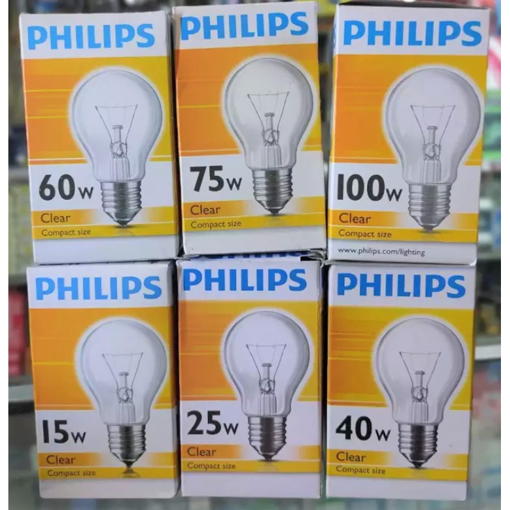 Lampu pijar philips 15W-100W dop pijar philips15w 25w 40w 60w 75w 100w penghangat vintage hias telur