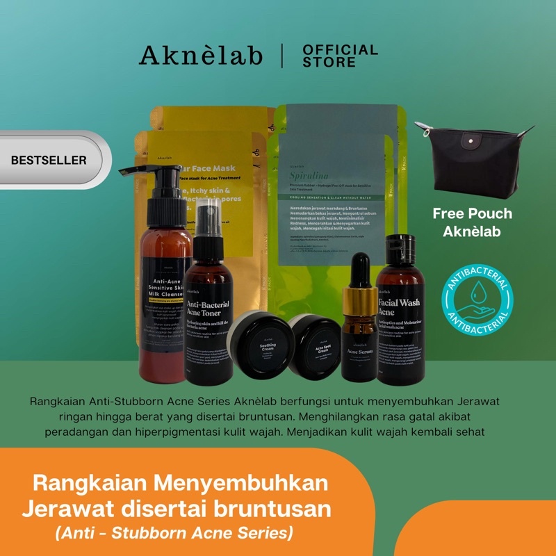 1 paket Rangkain Anti-Stubborn Acne Aknèlab (jerawat disertai bruntusan)