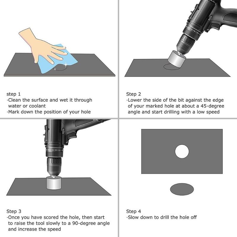 Mata Bor Kaca Holesaw Hole Saw Keramik Granit Marmer Batu Porselen Diamond Hss Pelubang Keramik Mata Bor Keramik dan Kaca Diamond Hole Saw Lubang Keramik Kaca 16/15/10 Pcs