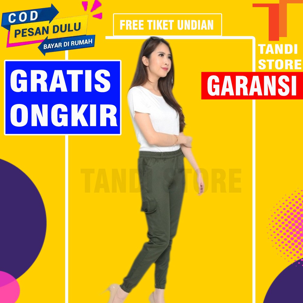 celana bawahan panjang kekinian joger korean style wanita perempuan remaja korea