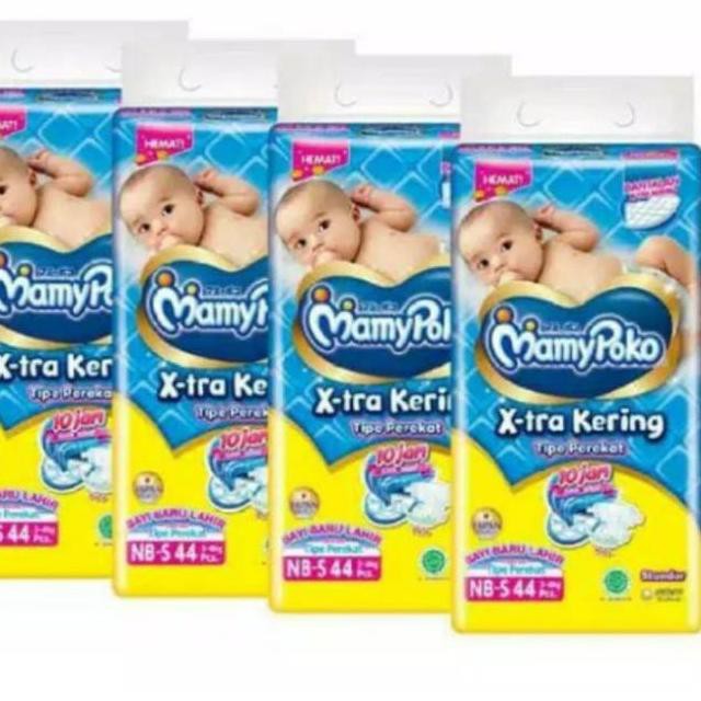 Mamypoko Extra Kering NBS 44 Perekat Pampers Mamy Poko Standard Xtra Kering NewBorn NBS44 pcs 3-8kg