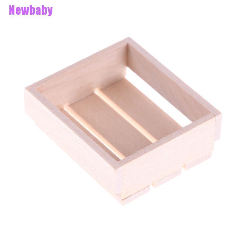 (Newbaby) Mainan Miniatur Kotak Kayu Untuk Aksesoris Dapur / Rumah Boneka DIY