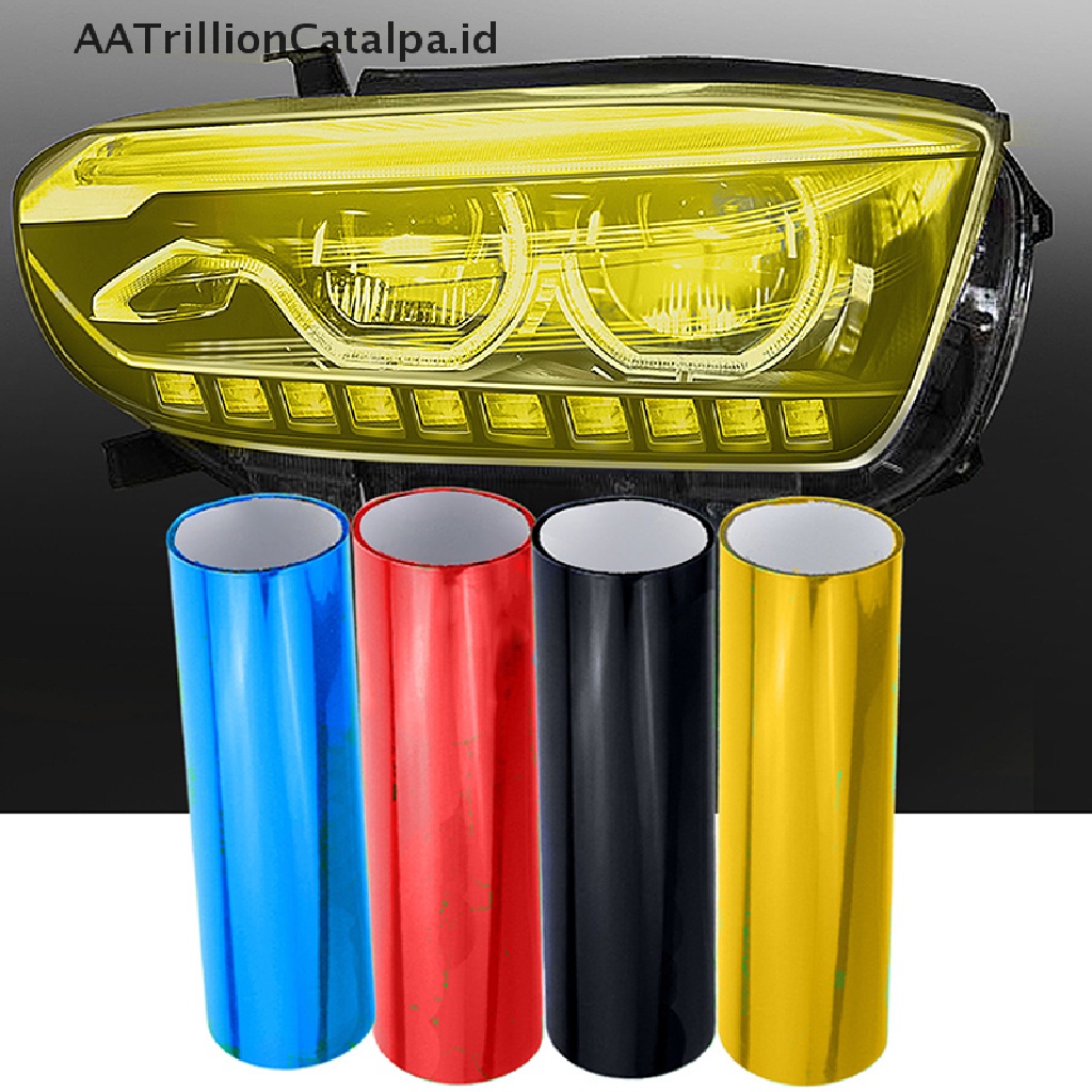 Aatrillioncatalpa Stiker Film Vinyl 30X200CM Tahan Air Untuk Lampu Depanbelakang Mobil