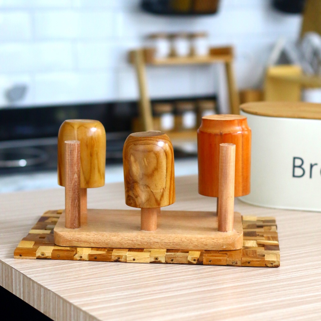 Pinexa Tempat Gelas Mug Holder Kayu Rak Gelas Meja