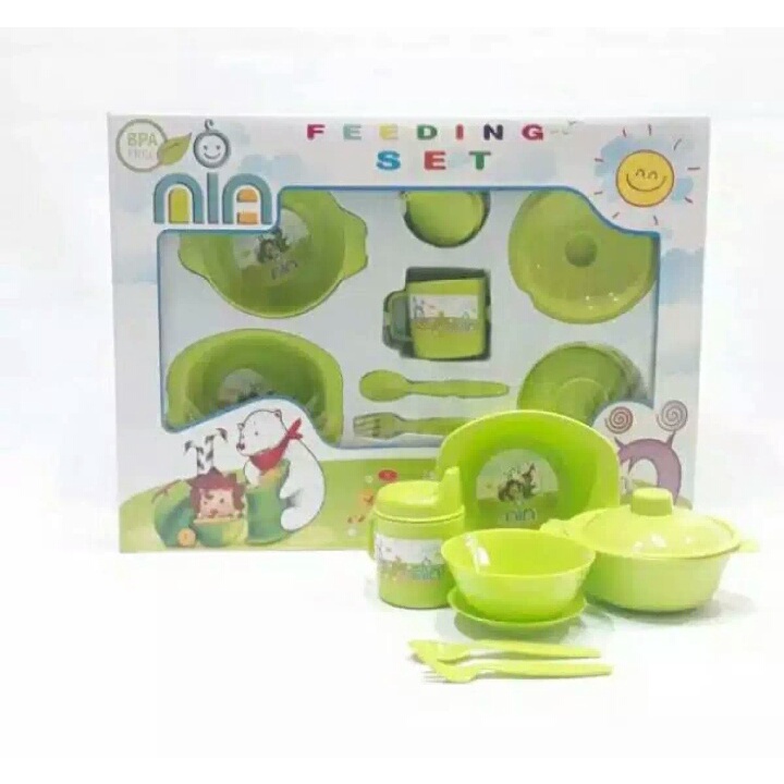 NIA - FEEDING SET NIA BESAR JUMBO-TEMPAT MAKAN BAYI KOMPLIT NIA- PERLENGKAPAN MAKAN BAYI TERMURAH