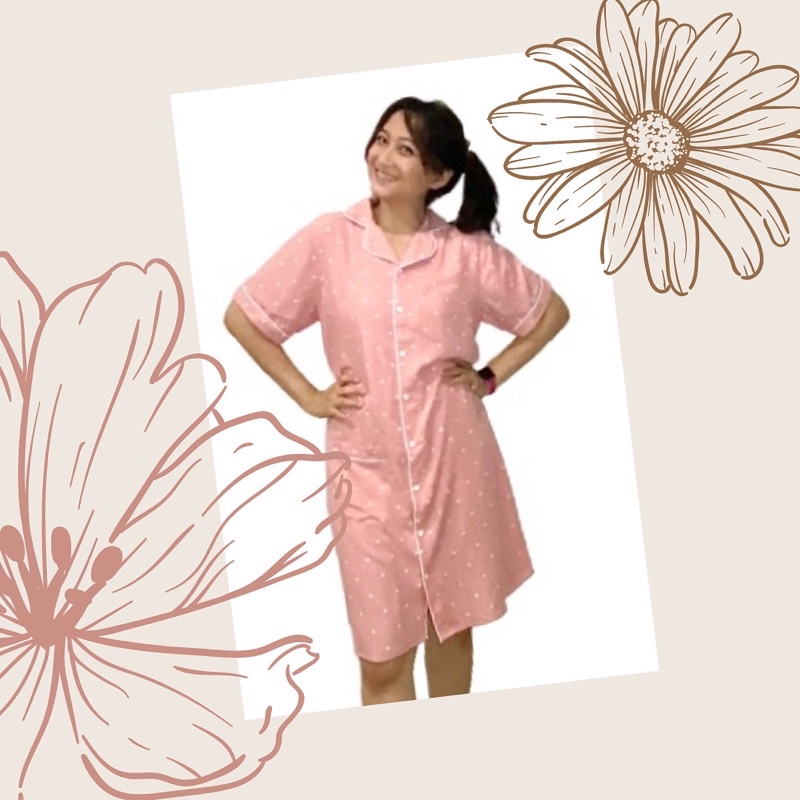 Daster Piyama Premium PJ Dress Dusty Pink
