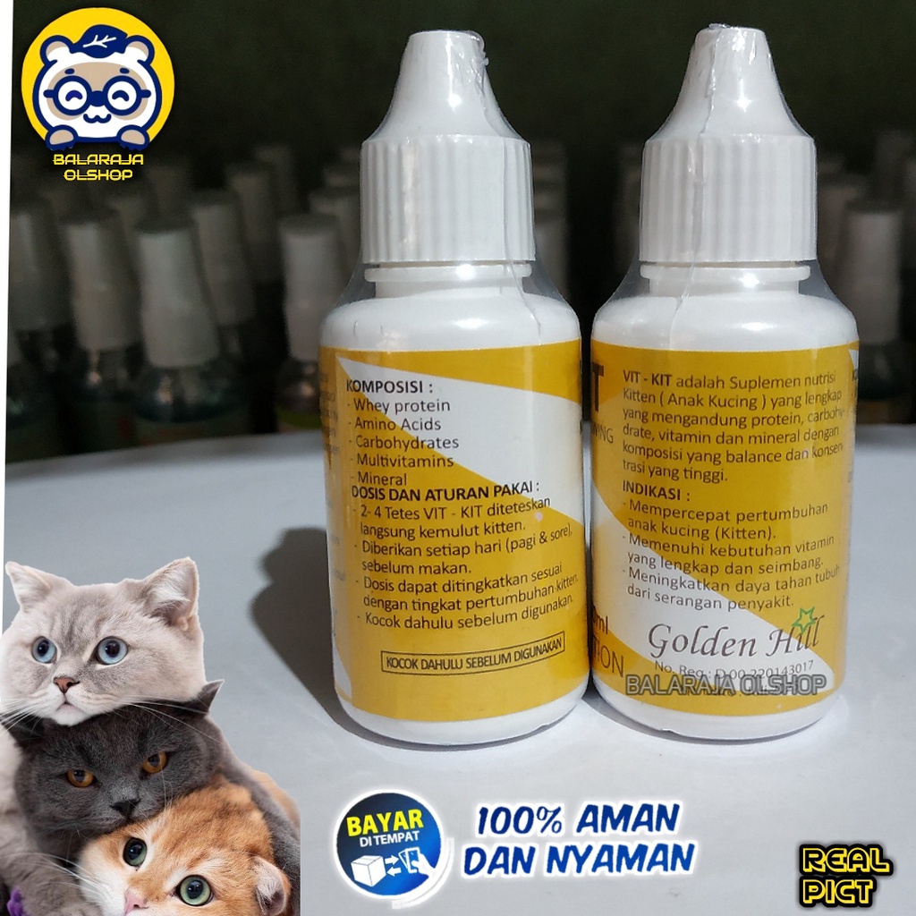 VITAMIN PENAMBAH NAFSU MAKAN DAN PENGGEMUK BADAN KUCING DEWASA  DAN KITTEN -  VITKIT