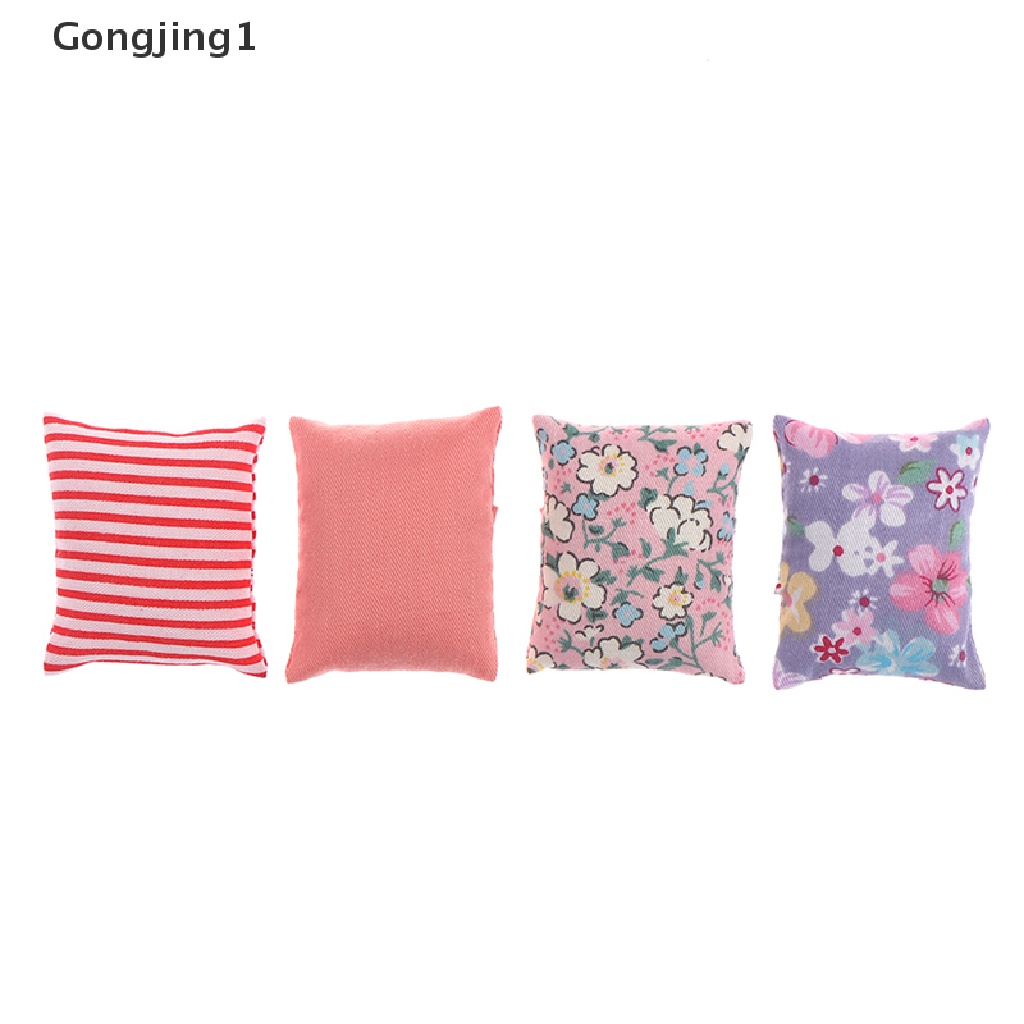 Gongjing1 2Pcs / lot Miniatur Bantal Mini Aksesoris Rumah Boneka 1 / 12