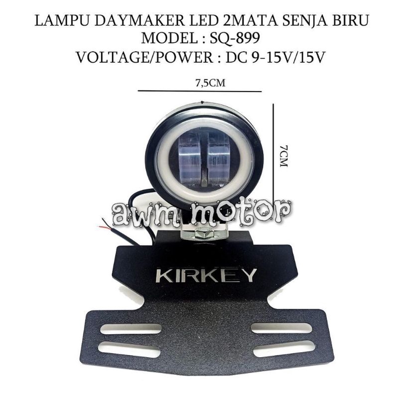 (Paket) Lampu LED Tembak Sorot CWL Daymaker Mini 2 Mata Bulat + Breket  RX-KING PNP