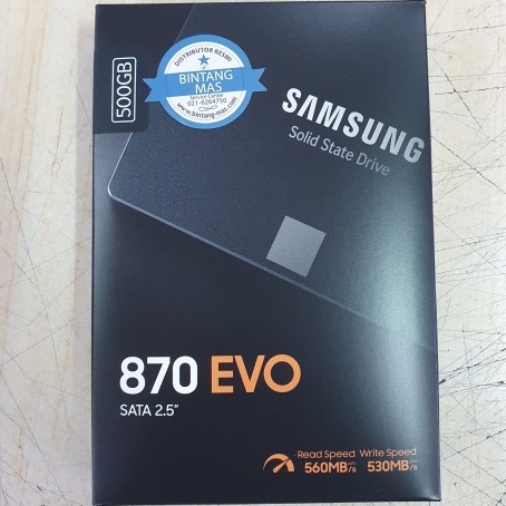 SAMSUNG SSD 870 EVO 500GB SATA III 2.5INCH SPEED 560MBPS ORIGINAL GARANSI RESMI