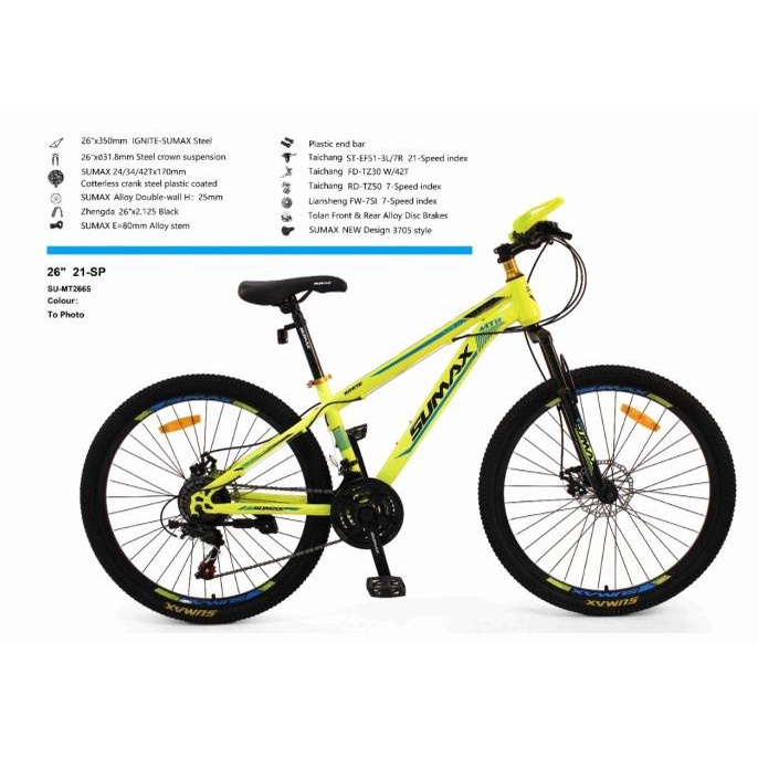 SEPEDA GUNUNG MTB 24 INCH SUMAX DISCBRAKE FDGDF34545
