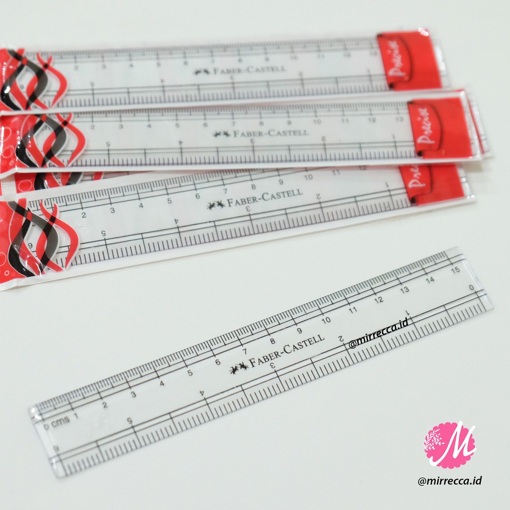 

PENGGARIS PLASTIK BENING TRANSPARAN 15 CM FABER CASTELL / CLEAR TRANSPARENT PLASTIC RULER