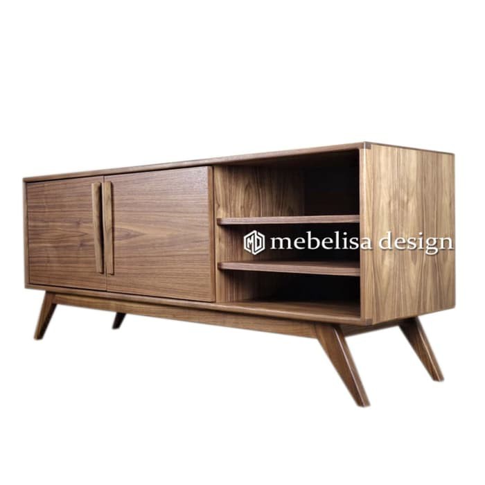 Meja Rak TV Minimalis Jati, Bufet TV Jati, Bufet Rak TV Mid century