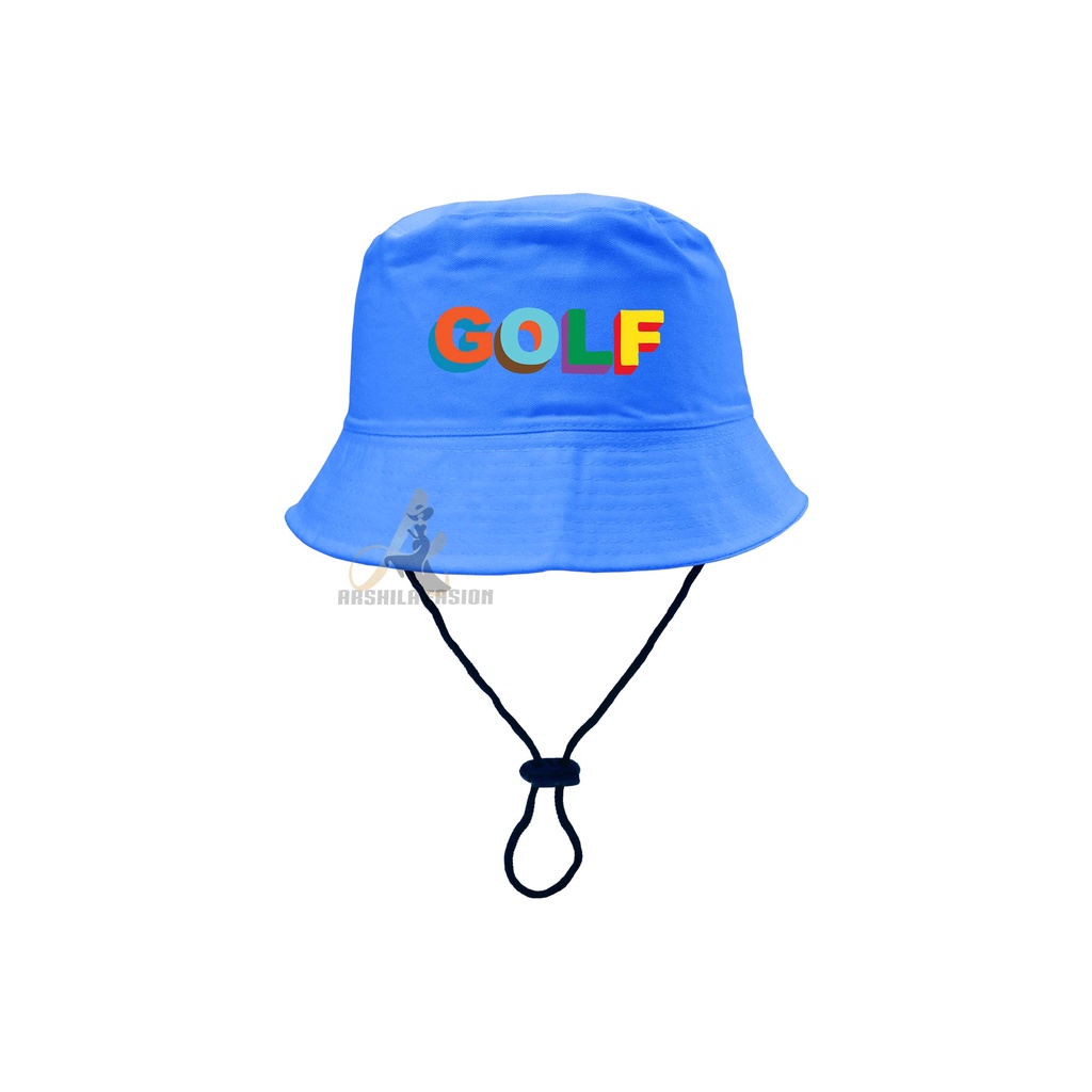 Topi Bucket Hat anak sablon GOLF/Bucket Sablon GOLF