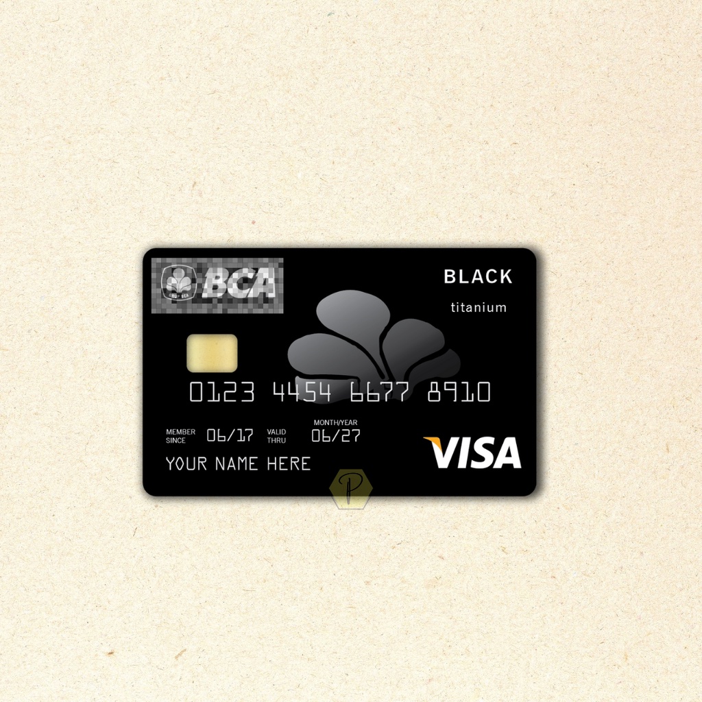 [FAKE] BCA BLACK TITANIUM - Card Cover Skin Sticker - PLIATA Stiker Kartu ATM, E-Money, E-Toll