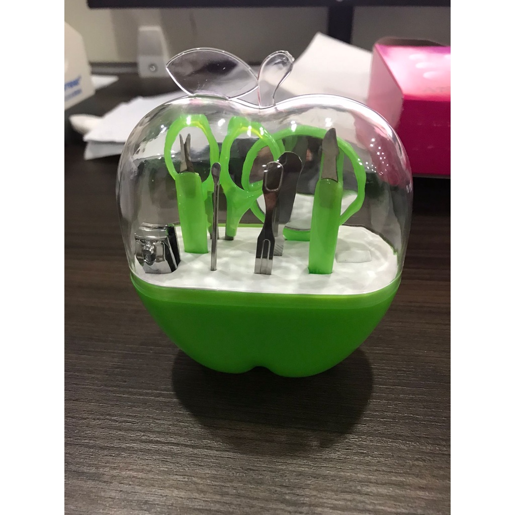 Menicure Pedicure Model Buah Apel Besar Kode LK Set All in One / Perlengkapan Menicure Pedicure Lucu dan Praktis