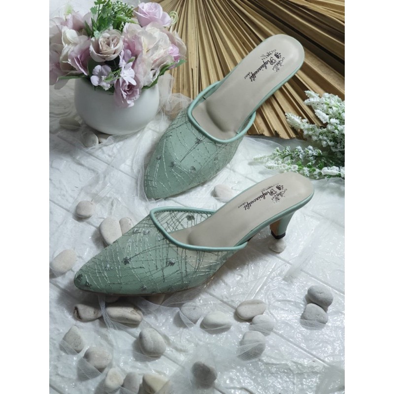 sepatu SExy green mint tinggi 5cm