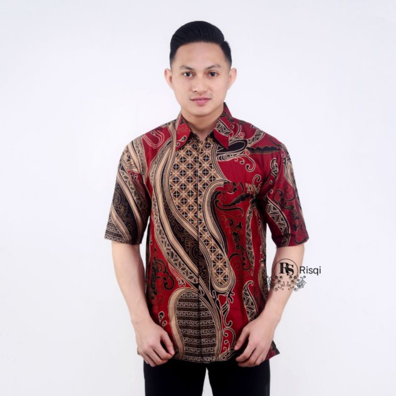 NEW ARRIVAL DISTRO BATIK PRIA BORDIR SOGAN HRB026 BATIKAF