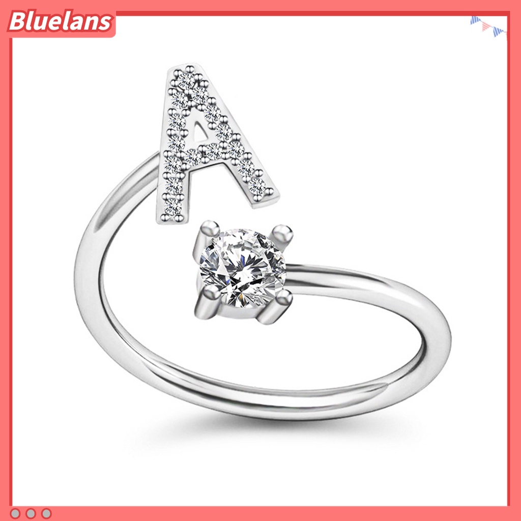 Cincin Model Terbuka Adjustable Desain Alfabet A-Z Untuk Pasangan