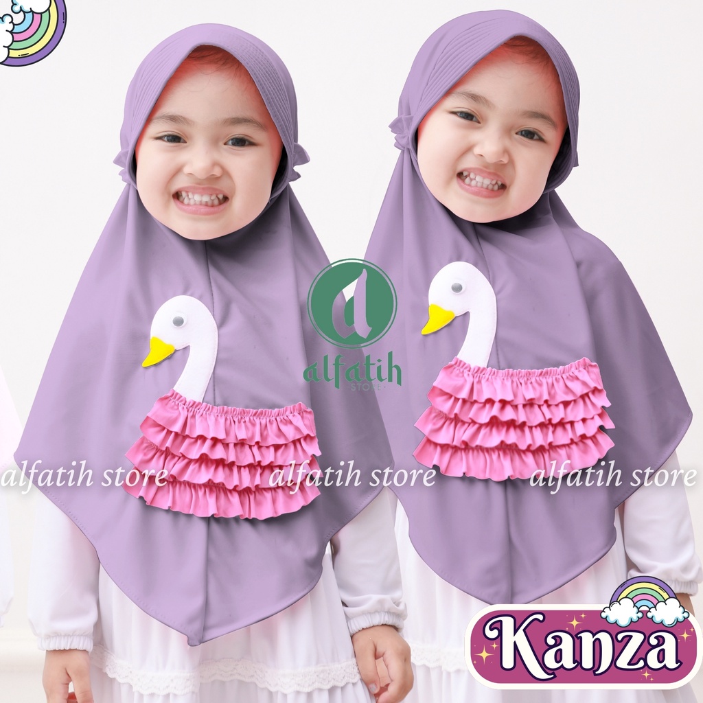 JILBAB ANAK TK - SD KANZA DUCK / DUCK REMPEL / JILBAB ANAK USIA 4-7 TAHUN / PAKAIAN MUSLIMANAK PEREMPUAN / KERUDUNG ANAK TK / HIJAB ANAK TK-SD KHIMAR ANAK