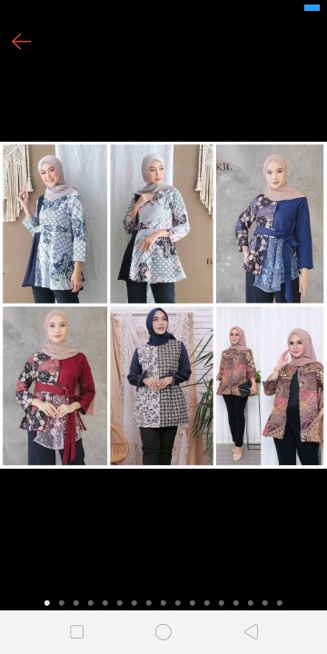 Batik Wanita Kekinian Blouse Batik Brokat Batik Kombinasi Murah Terbaru