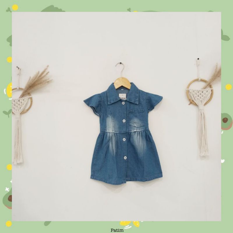 Dress Anak Perempuan / Dres Anak Perempuan / Dress Jeans Anak Full Kancing By Laurakids 1-4 Tahun