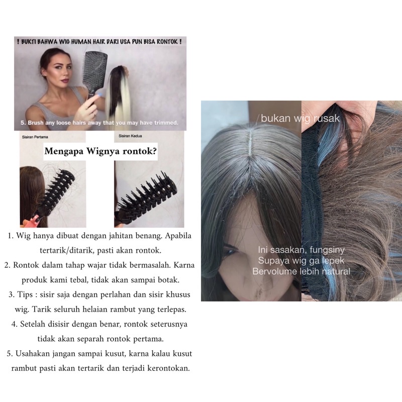 TF345 new colour full wig korean layer wave 65 cm wig ikke tanpa poni