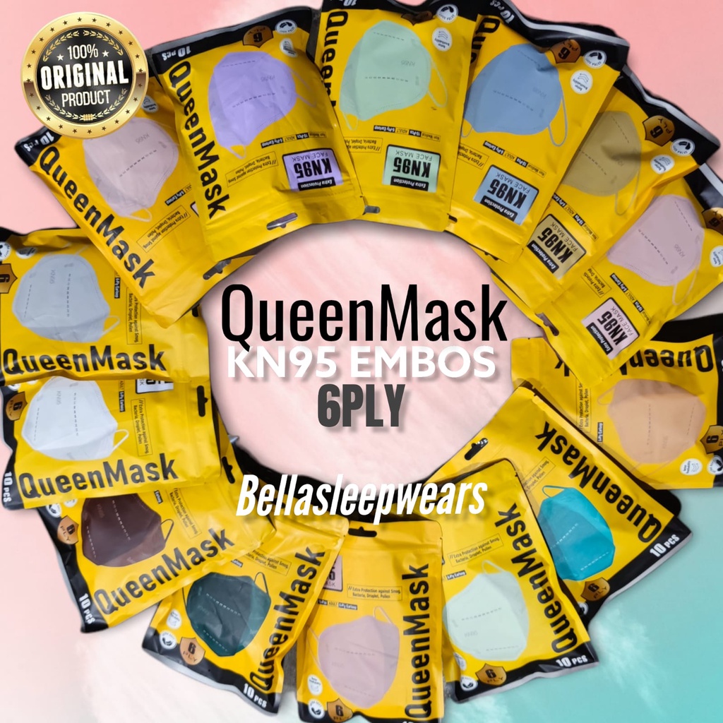 KN95 6PLY QUEEN MASK - MASKER KN95 6PLY PREMIUM QUEENMASK ORIGINAL KEMENKES DISPOSABLE FACE MASK KN95