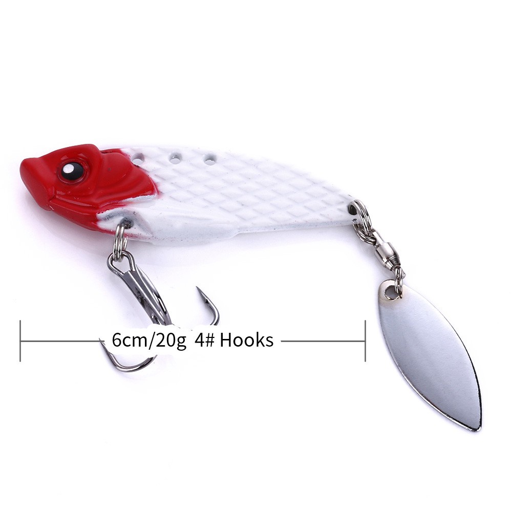 HENGJIA 4PCS/Lot Metal Spinner Fishing Lures 6cm 20g VIB Swimbait Vibrating Artificial Hard Bait with spoon Sequins Fishing Tackle