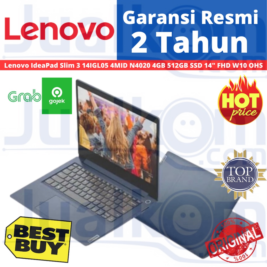 Lenovo IdeaPad Slim 3 14IGL05 N4020 4GB 512GB SSD 14&quot; FHD W10 OHS 2019