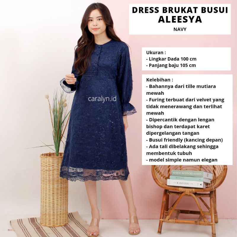 DRESS BRUKAT BUSUI ALEESYA TUNIK KANCING DEPAN