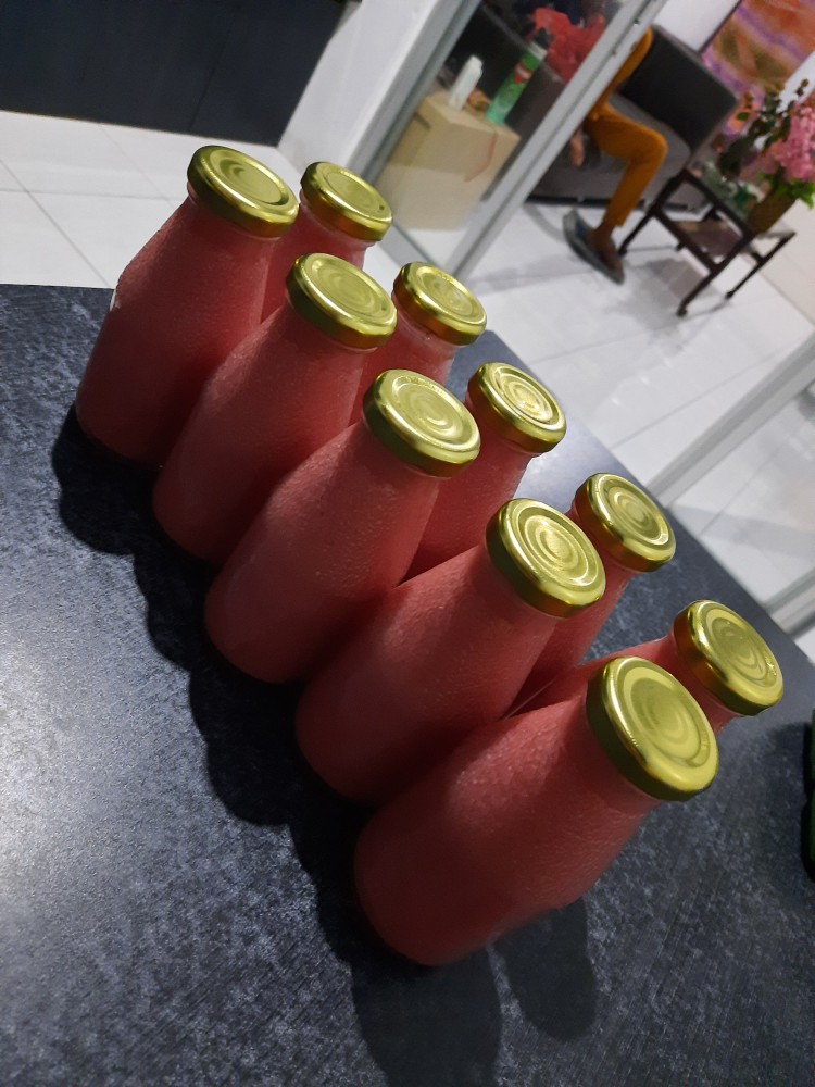 Jar Botol Toples Kaca 300ml Hexagonal Tutup Kaleng