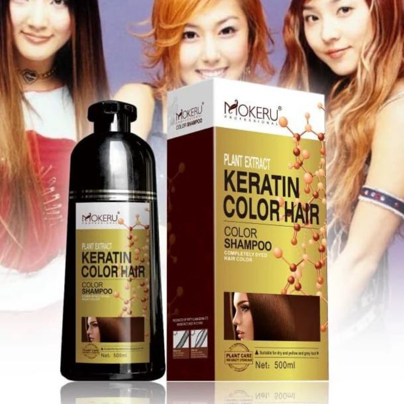 Original Mokeru KERATIN / ARGAN OIL Shampoo Semir Pewarna Rambut Herbal 500ml7