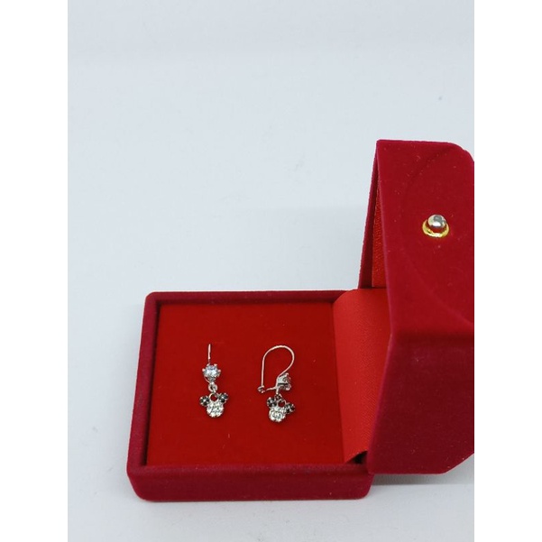 anting kait mickey mouse anak mp kombi silver925 / anting anak perak asli lapis mas/ perhiasan perak