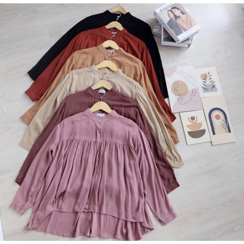 CRINCLE BLOUSE / BLOUSE RAYON-CRINCLE BLOUSE MARON