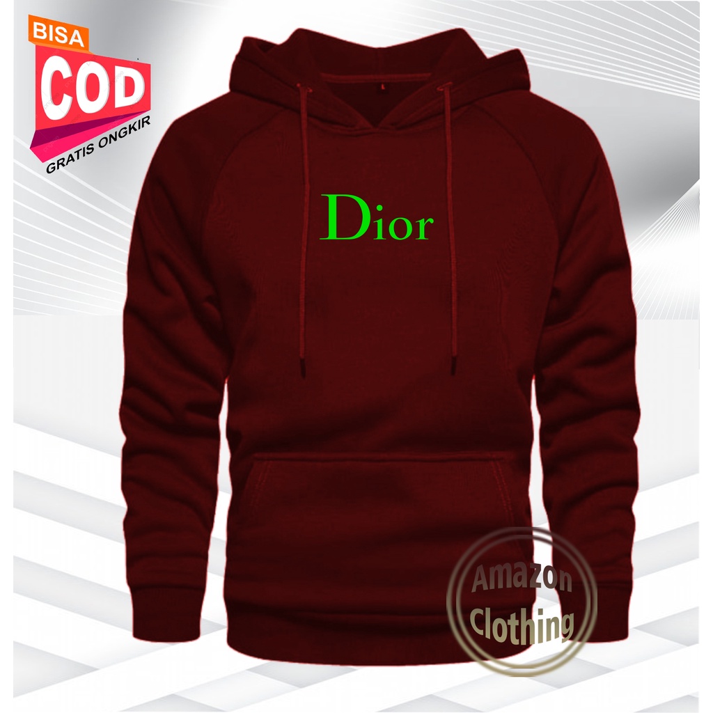 Amazon Clothing Sweater Hoodie Dior Premium Quality Text Neon Atasan Pria Wanita Big Size