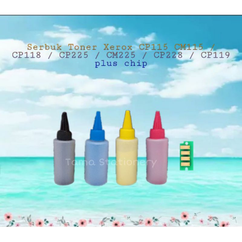 Serbuk Toner Refill Xerox DocuPrint CP115 CP225 CM225 CP116 CP115w CP225w plus chip
