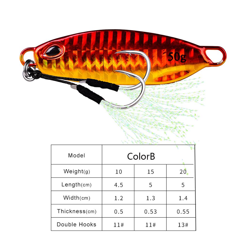 Umpan Pancing Logam Bulu Nanas Kait Bass Tenggelam 10g 20g 30g Lead Casting