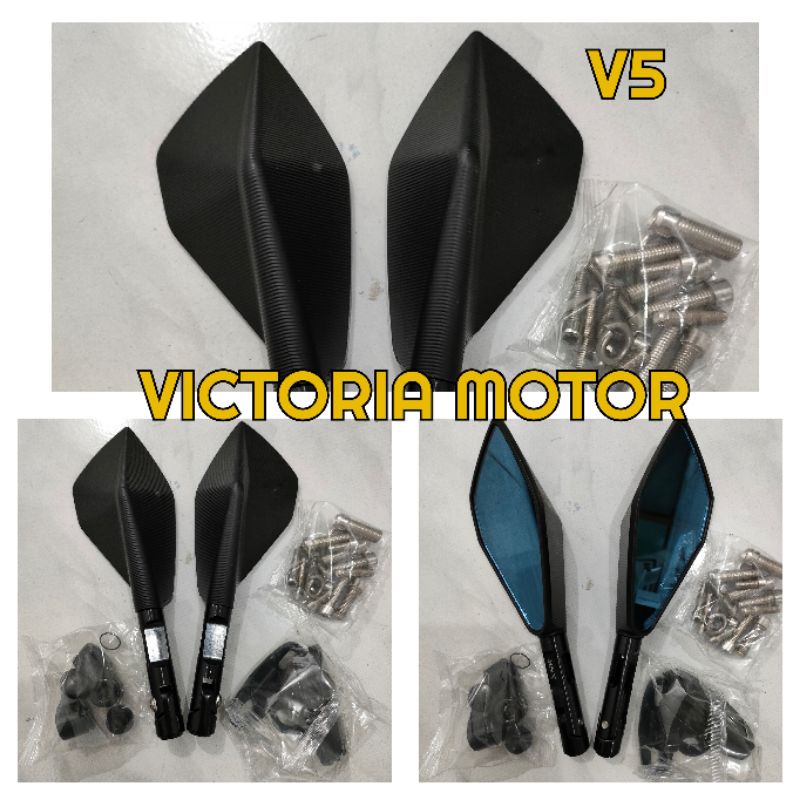 SPION TOMOX V5 BLACK/ HITAM UNIVERSAL MOTOR HONDA YAMAHA SUZUKI DUCATI