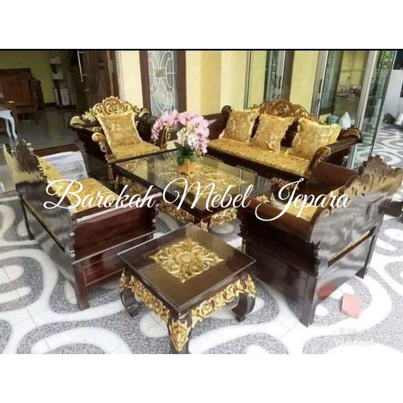 Kursi Tamu Jepara model ukir Madura / Sofa tamu jati ukir
