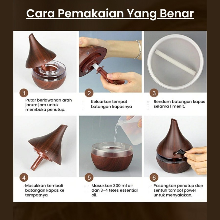 WOODEN AIR HUMIDIFIER - SPOXY - MEMBERSIHKAN DAN MENYEGARKAN UDARA