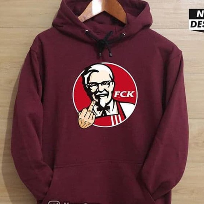 Jaket HOODiE JUMPER Sweater Distro FCK FUCK KFC KENTUCKY FRiED CHiCKEN polos custom iNDONESiA Unisex