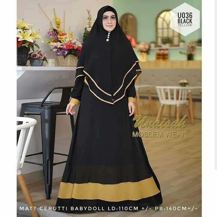 DISKON  UNAISAH SYARI 0106 / DRESS DAN KHIMAR / BAJU SYARI / PAKAIAN WANITA MUSLIM
