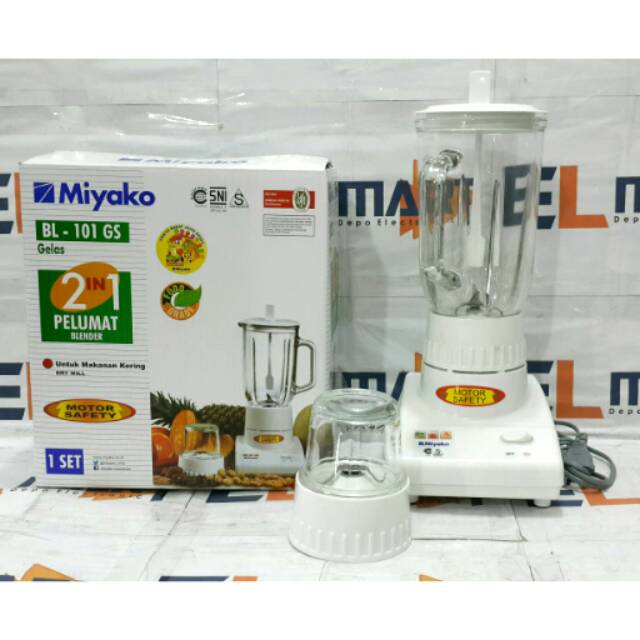 Miyako Blender 1 Liter 2in1 BL101GS -  BL 101GS - 101 GS Pelumat &amp; Dry Mill Penggiling Bumbu Kering