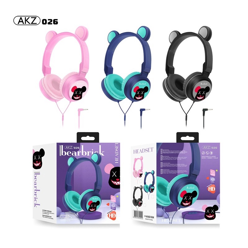 Headset Gaming Telinga model AKZ-026 with mic  jack 3.5mm Gaming