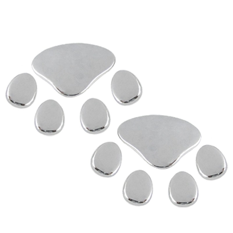 2pcs Stiker Emblem Motif Jejak Kaki Anjing Warna Silver Untuk