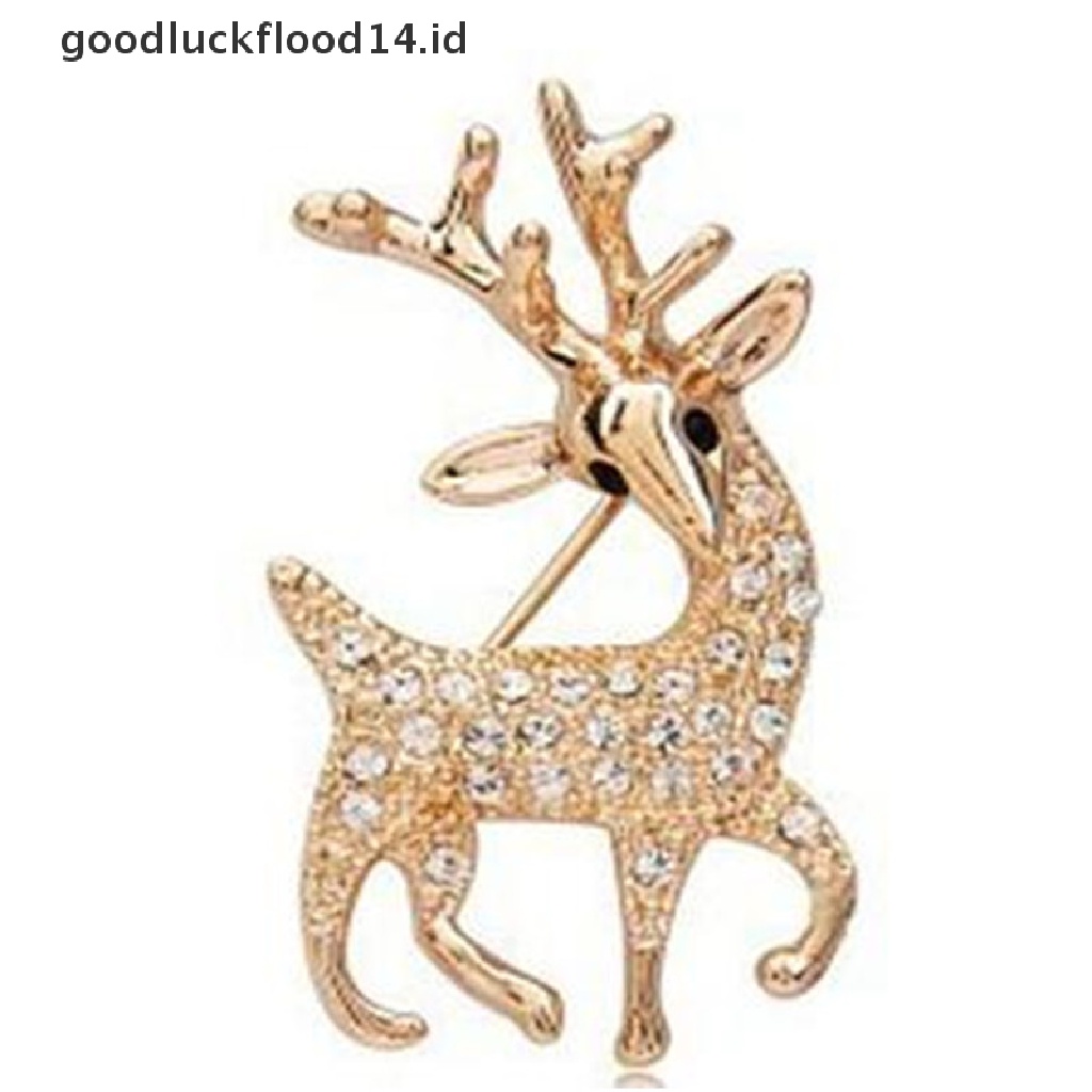 [OOID] Women Fashion High Quality Exquisite Sika Deer Brooch Shining Rhinestone Jewelry ID