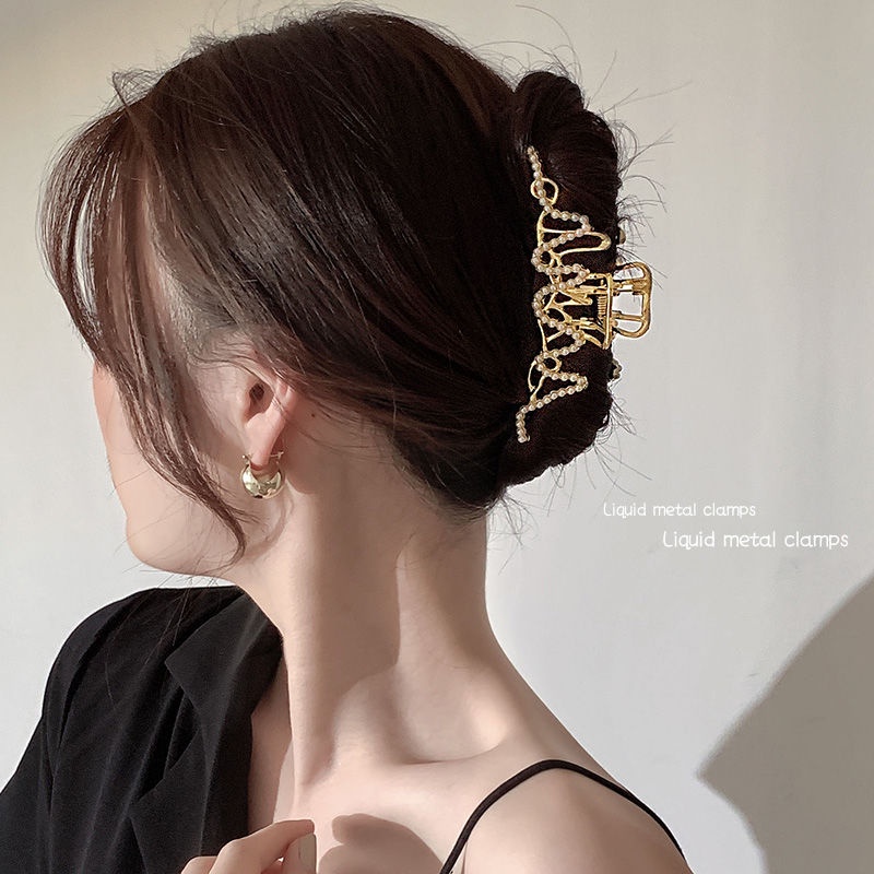 Jepit Rambut Korea jedai mutiara wanita rambut banyak elegan motif terbaru original import 11.5cm