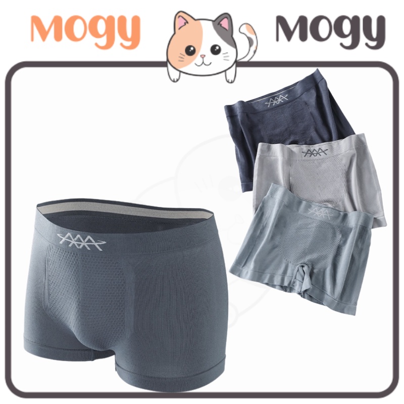 MOGYMOGY W243 Set Celana Dalam Pria Seamless Boxer Pria  Kualitas Set Pakaian Dalam Pria Free Box CD Pria [Kotak isi 3Pcs]