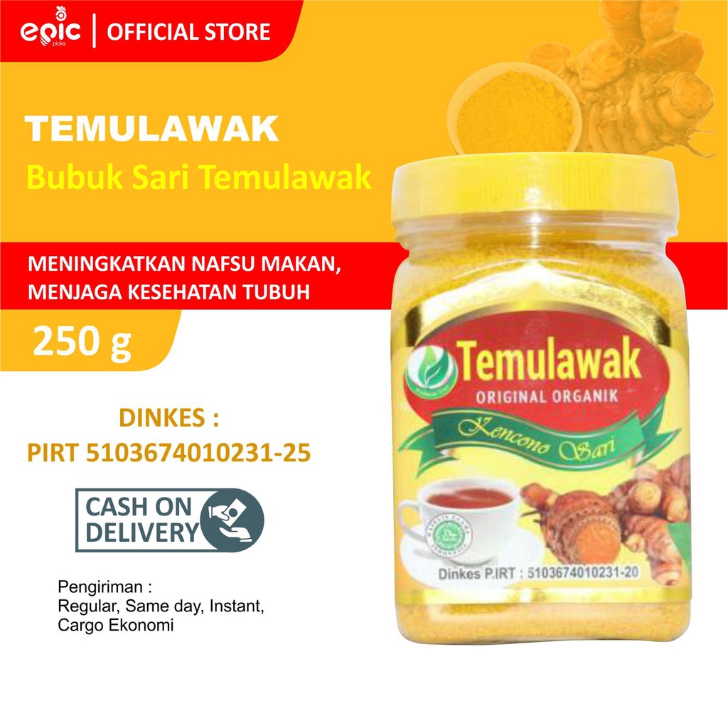 

Epicpicks Temulawak Bubuk Asli Kencono Sari 250 gr